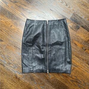 The Kooples Black Leather Pencil Skirt